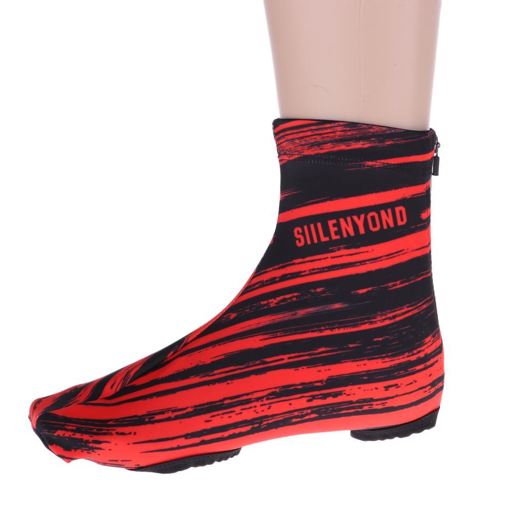 Windproof Bike Cycling Shoe Covers Winter Biking Zipper Overshoes