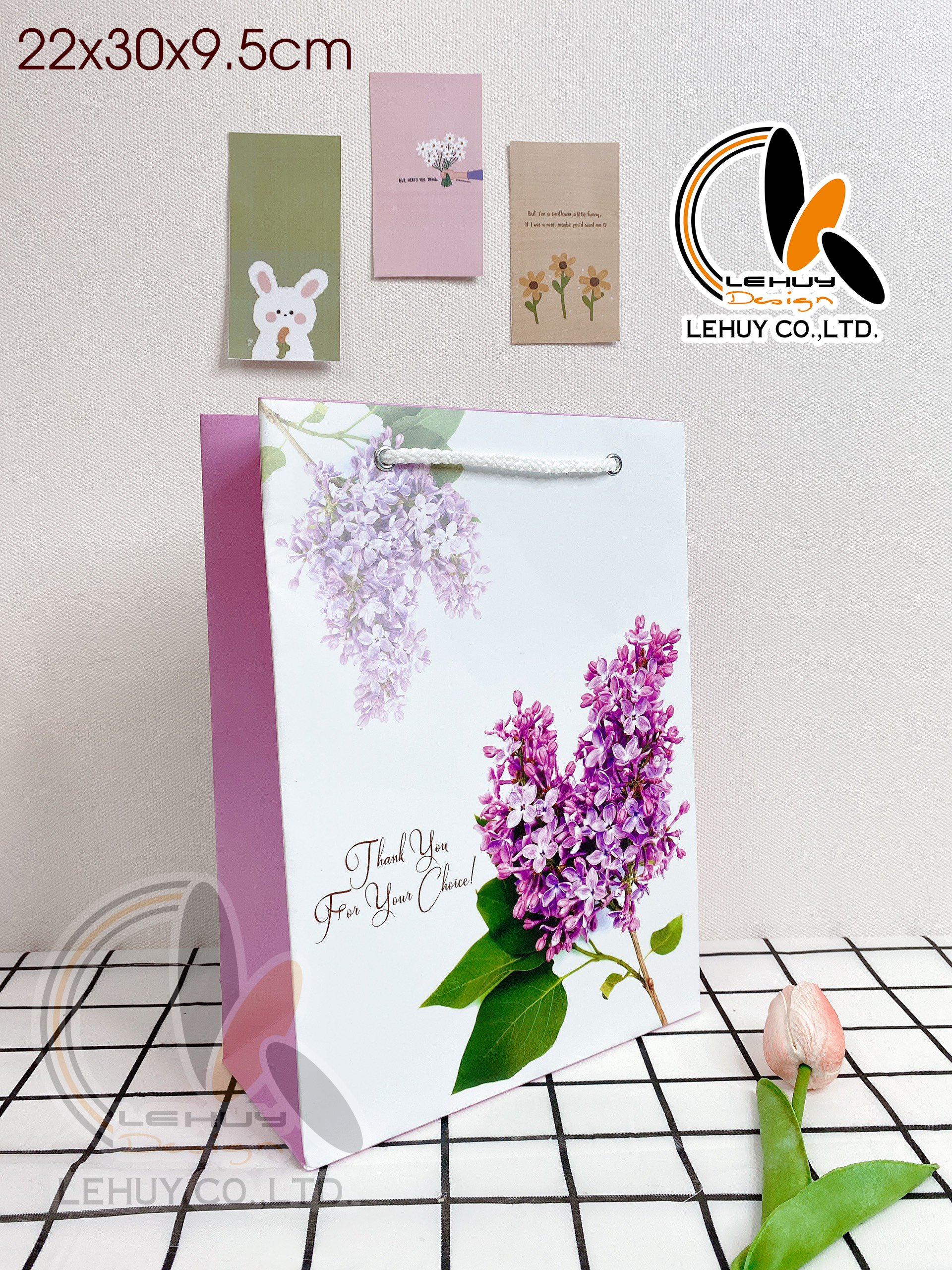 COMBO 50 TÚI GIẤY C ĐỨNG LỚN HOẠ TIẾT HOA