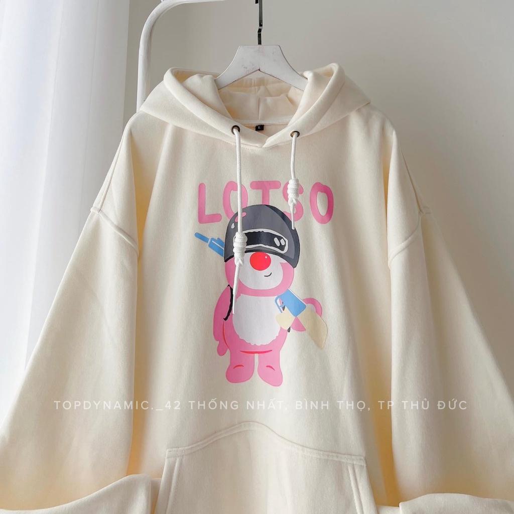Áo Hoodie nỉ "GẤU ĐỘI MŨ" / form rộng unisex