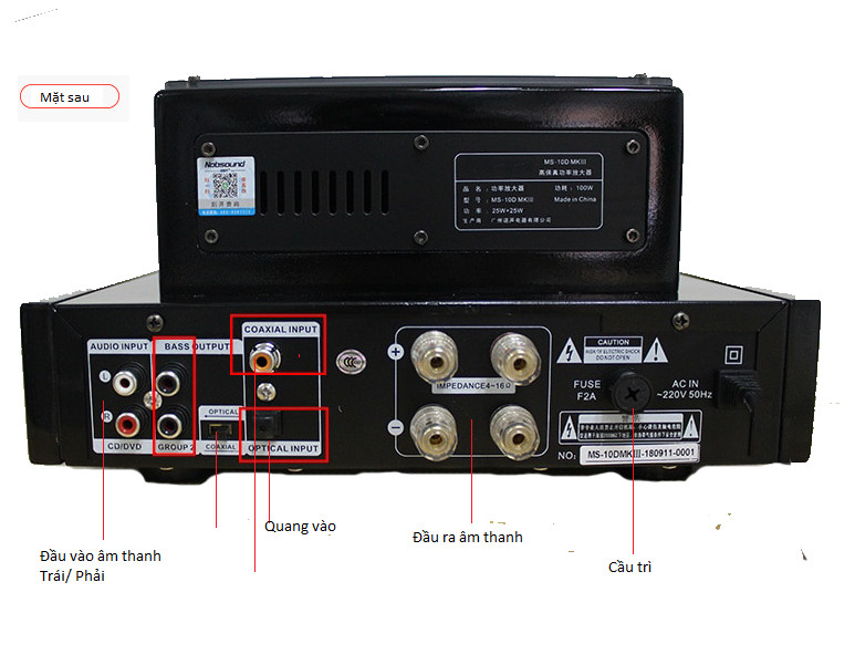 Bộ khuếch đại âm thanh Amply MS-10D MKIII Có Bluetooth