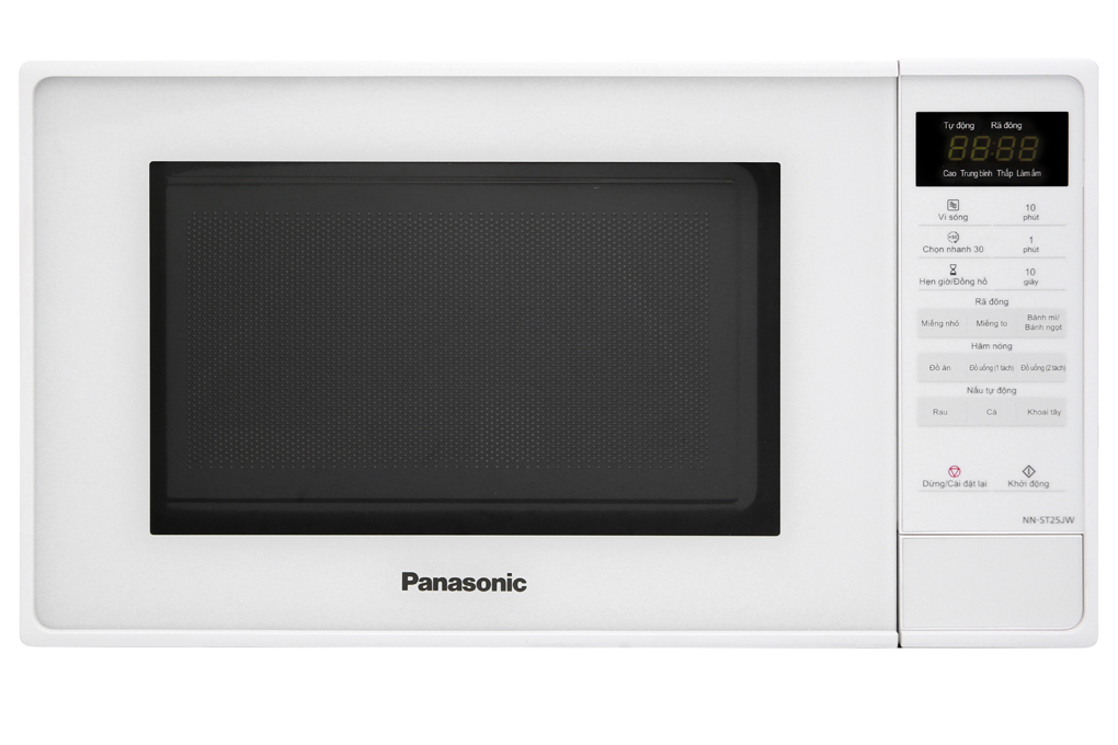 Lò vi sóng Panasonic NN-ST25JWYUE - Dung tích 20L, Công suất 800W, Đa dạng chức năng: hâm, nấu, rã đông, 9 thực đơn tự động, Bảng điều khiển điện tử tiếng Việt - Hàng chính hãng - Bảo Hành Chính Hãng 12 tháng