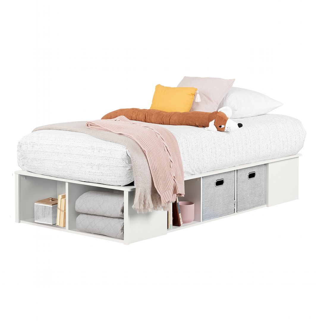 Giường ngủ gỗ hiện đại SMLIFE Sheetal | Gỗ MDF dày 17mm chống ẩm | D204xR124xC40cm