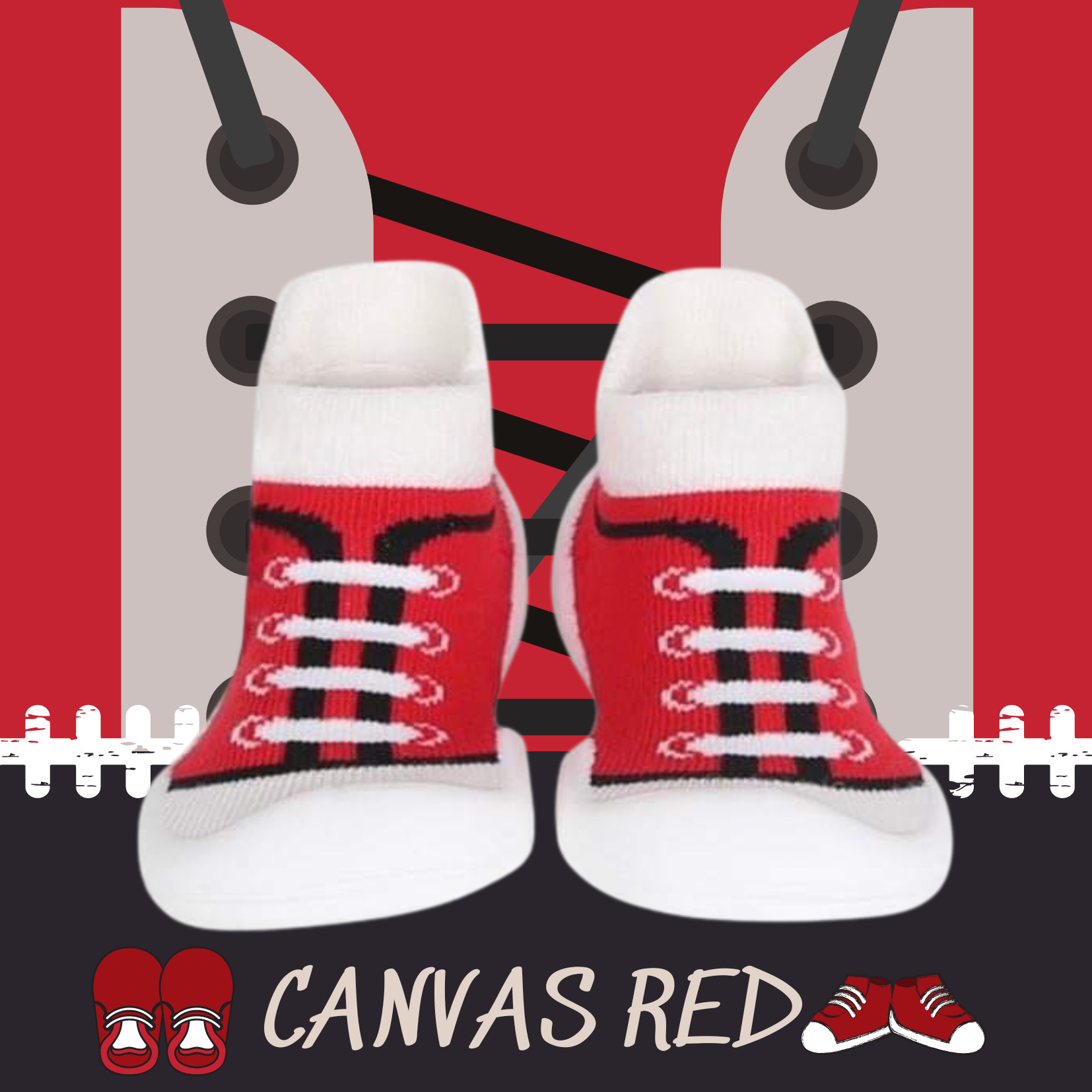Giày tập đi cho bé cưng Canvas Red