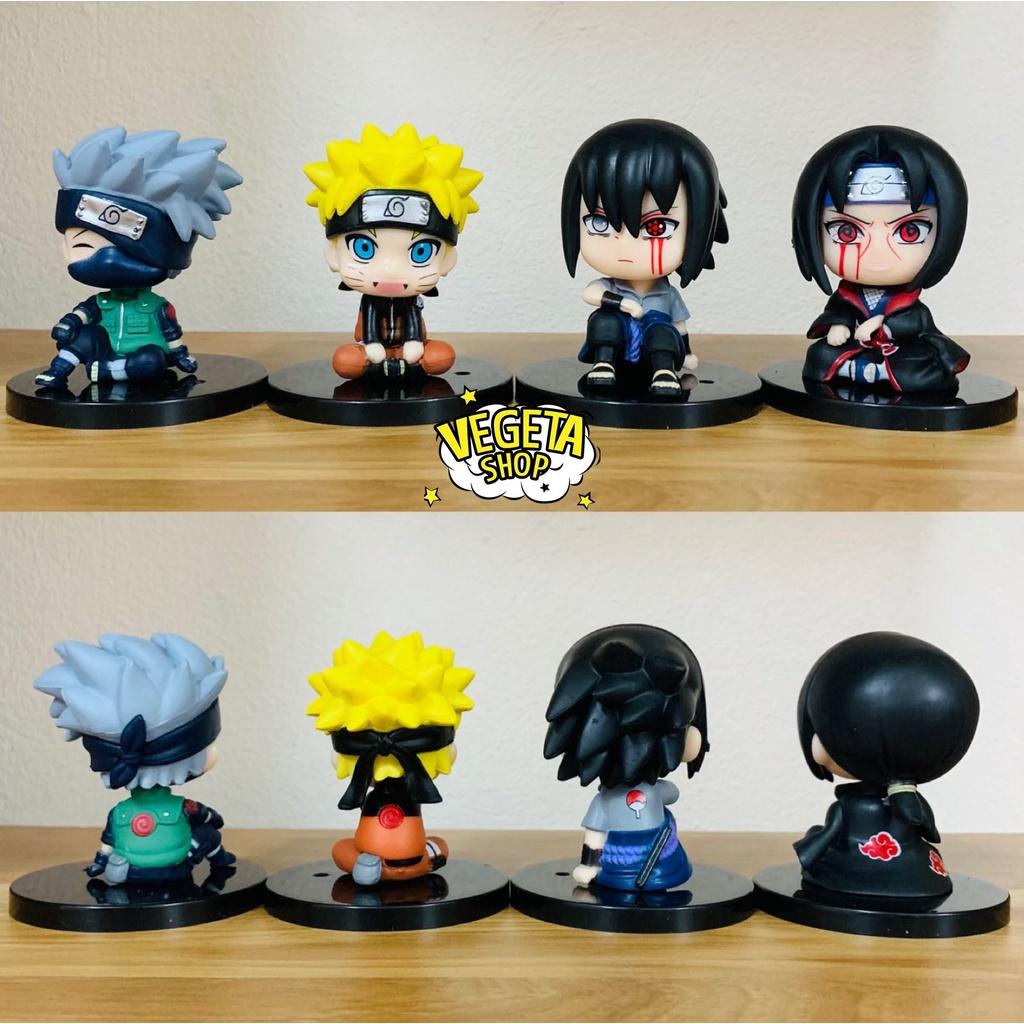 Mô hình Naruto - Uchiha Itachi Uchiha Sasuke Uzumaki Naruto Hatake Kakashi tạo dáng ngồi - Cao 7cm