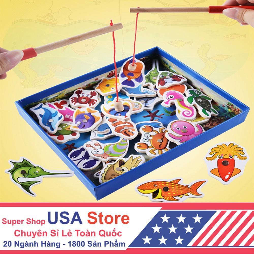 Bộ Đồ Chơi Gỗ Câu Hải Sản - Câu Cá 32 Con