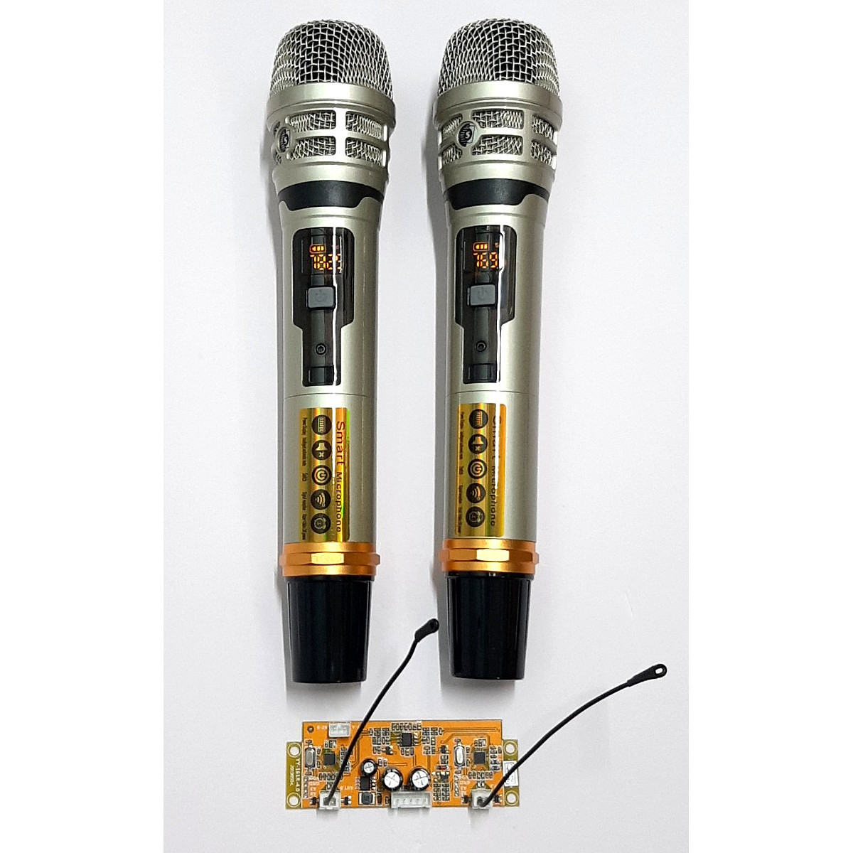 BỘ 2 Mic Loa kéo không dây Cao Cấp Chỉnh Được Tần Số