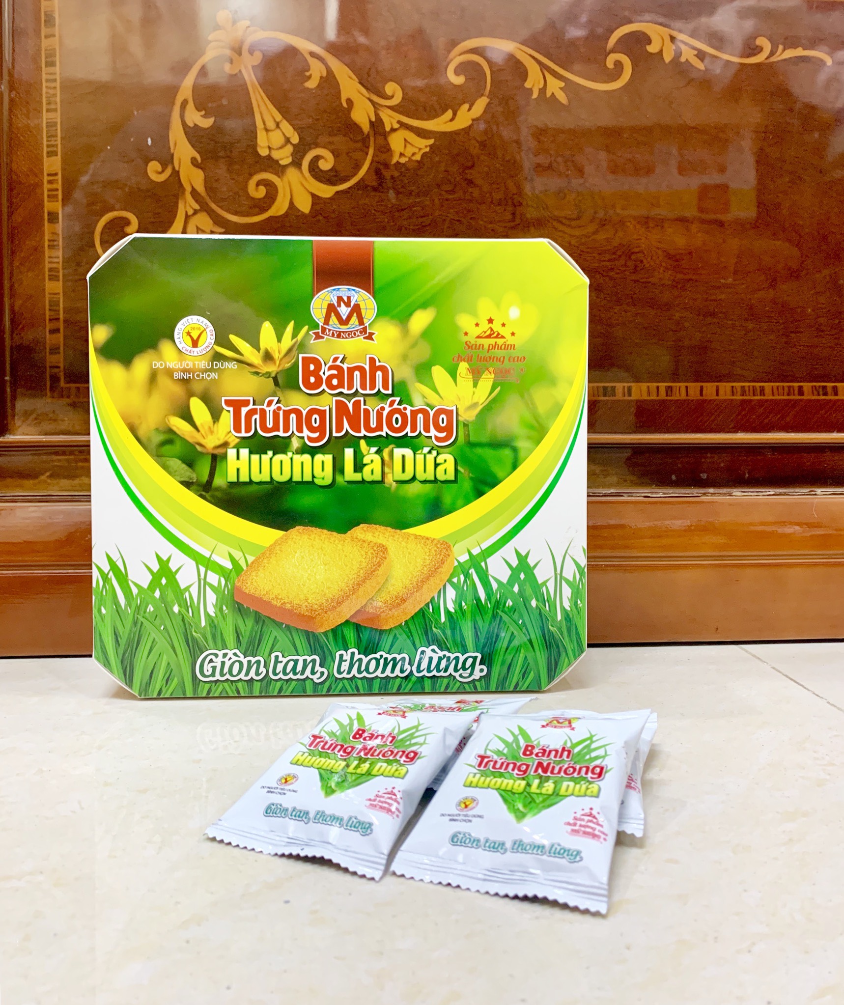 216g Bánh trứng nướng Hương LÁ DỨA MỸ NGỌC