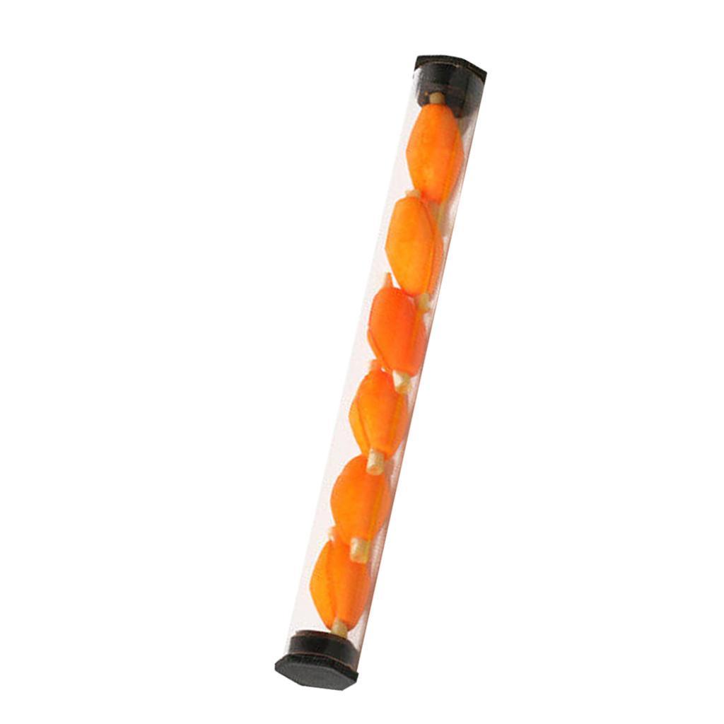 2x6Pcs Tube Float Foam Strike Indicator for Fly Fishing Orange Plastic Tube