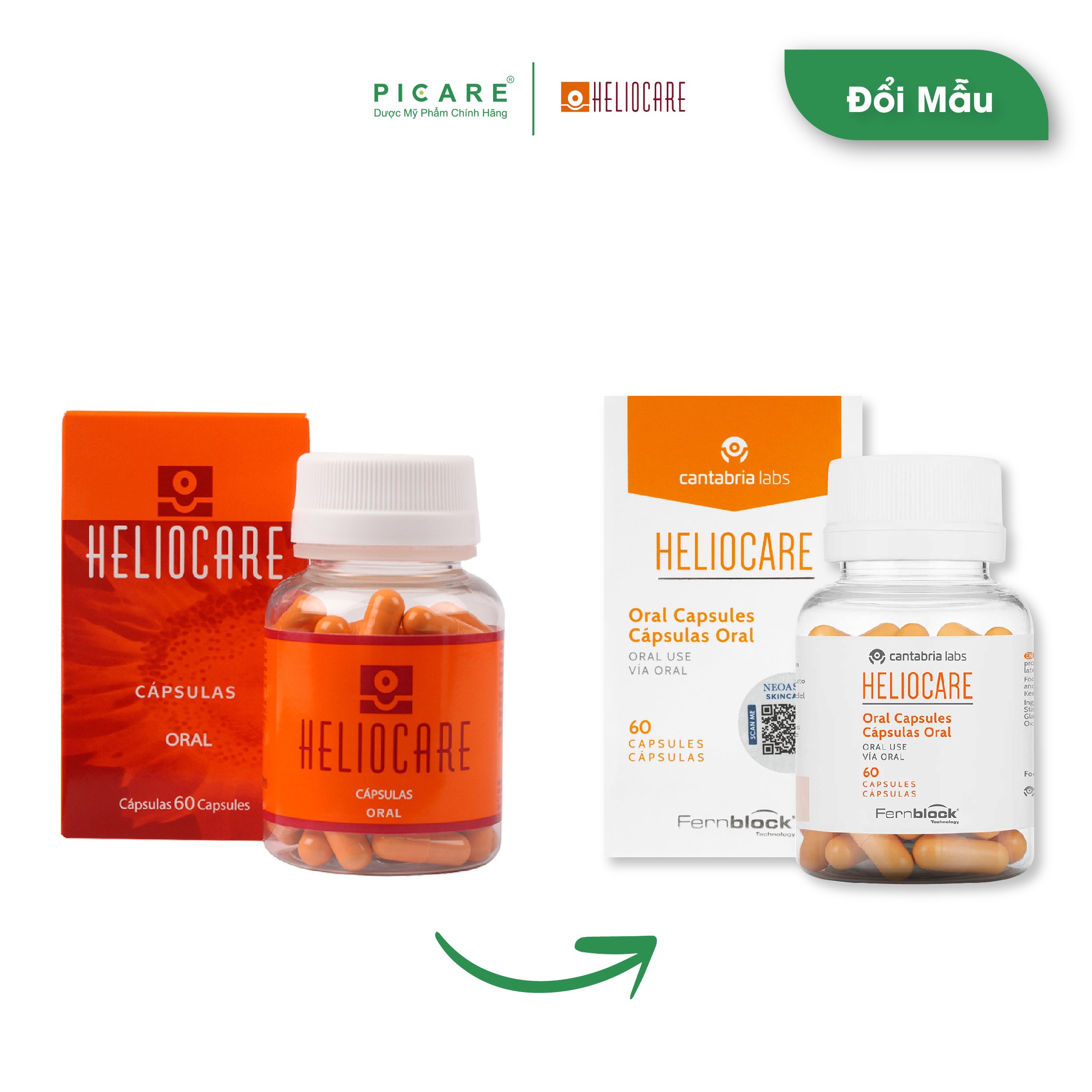 Heliocare Oral Viên Uống Chống Nắng Ngừa Lão Hóa 60 viên