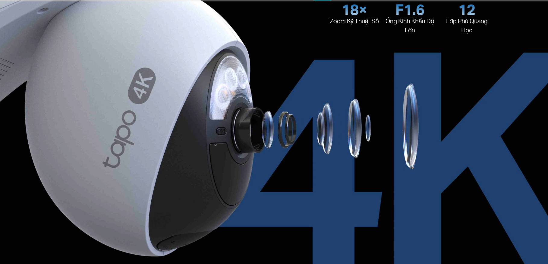 CAMERA WIFI NGOÀI TRỜI TAPO C660 KIT 8MP TẶNG KÈM PIN NĂNG LƯỢNG - GÓC NHÌN TOÀN CẢNH, ĐÊM CÓ MÀU, WIFI KÉP, CẢNH BÁO