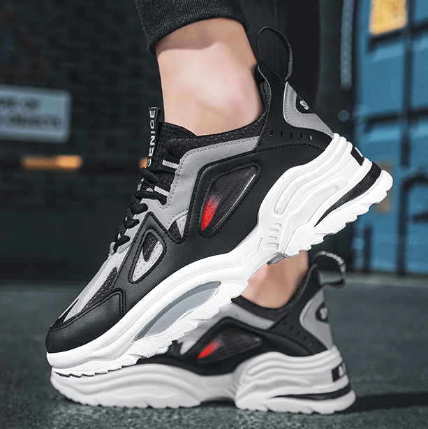 Giày Thể Thao Nam GEMI- Giày Sneaker Màu Trắng - Đen, Giày Thể Thao Đế Nhẹ Chống Sốc - G5411