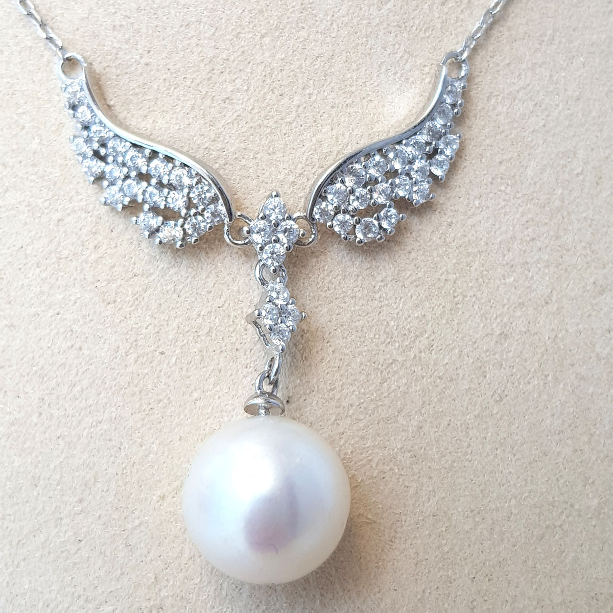 Dây Chuyền Mặt Ngọc Trai Cao Cấp - Đôi Cánh Thiên Thần- Trang Sức Cô Tấm - ANGEL WINGS PEARL - Bạc S925 Nạm Zirco - COTAM0506 + Tặng Kèm Phụ Kiện Bảo Dưỡng