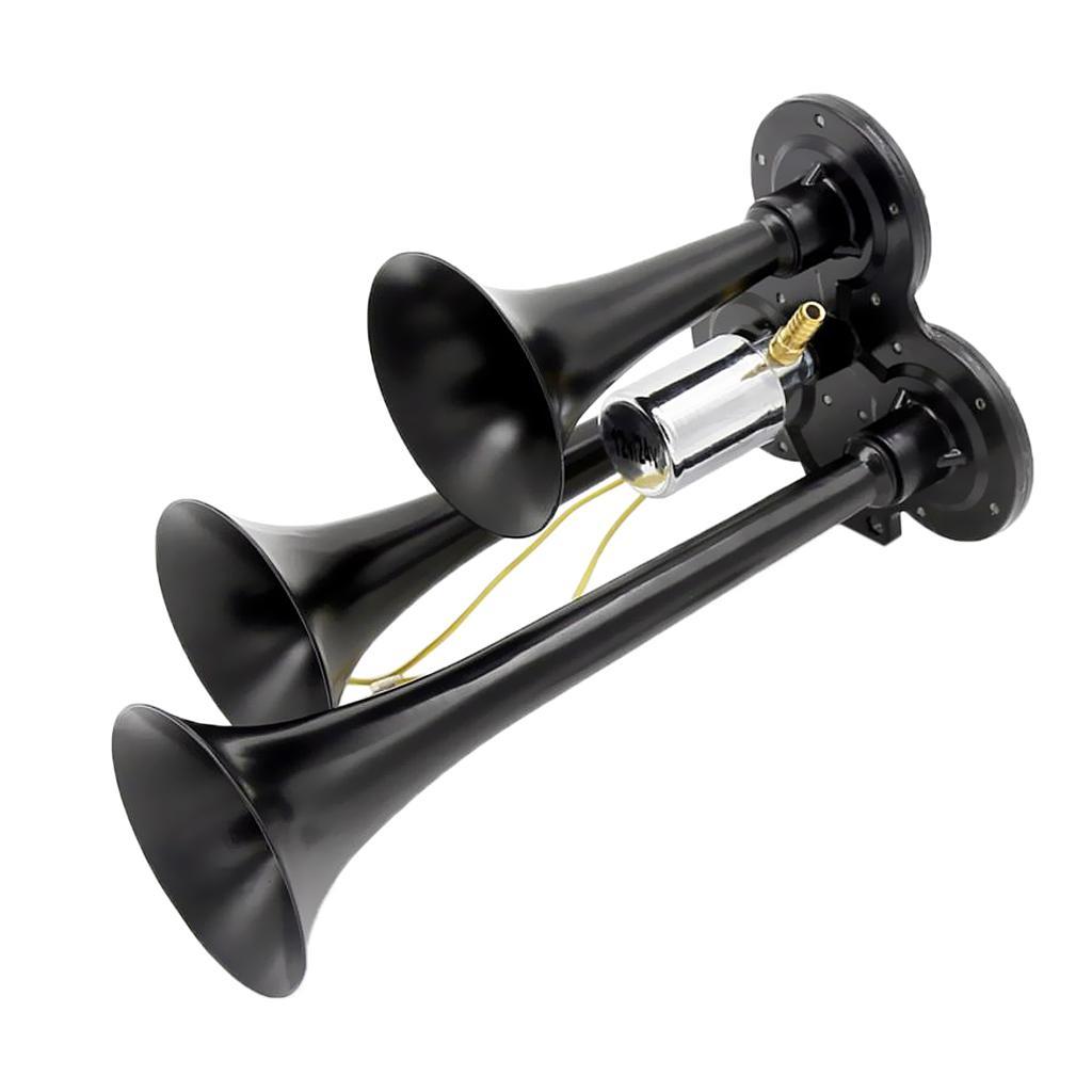 12V-24V Air Horn Kit Triple Trumpet Train for Car Truck Boat RV SUPER LOUD