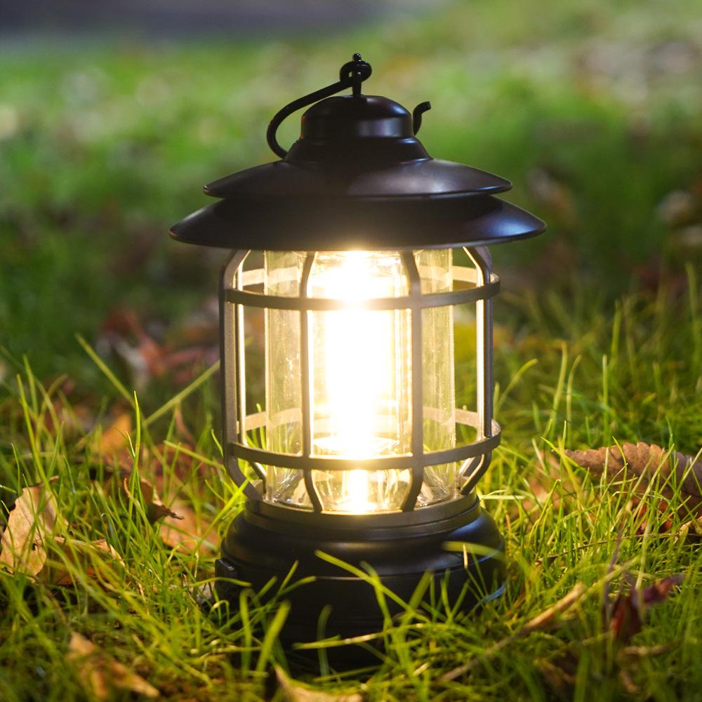 Outdoor Retro Campsite Lantern COB Camping Light Portable LED Emergency Lamp