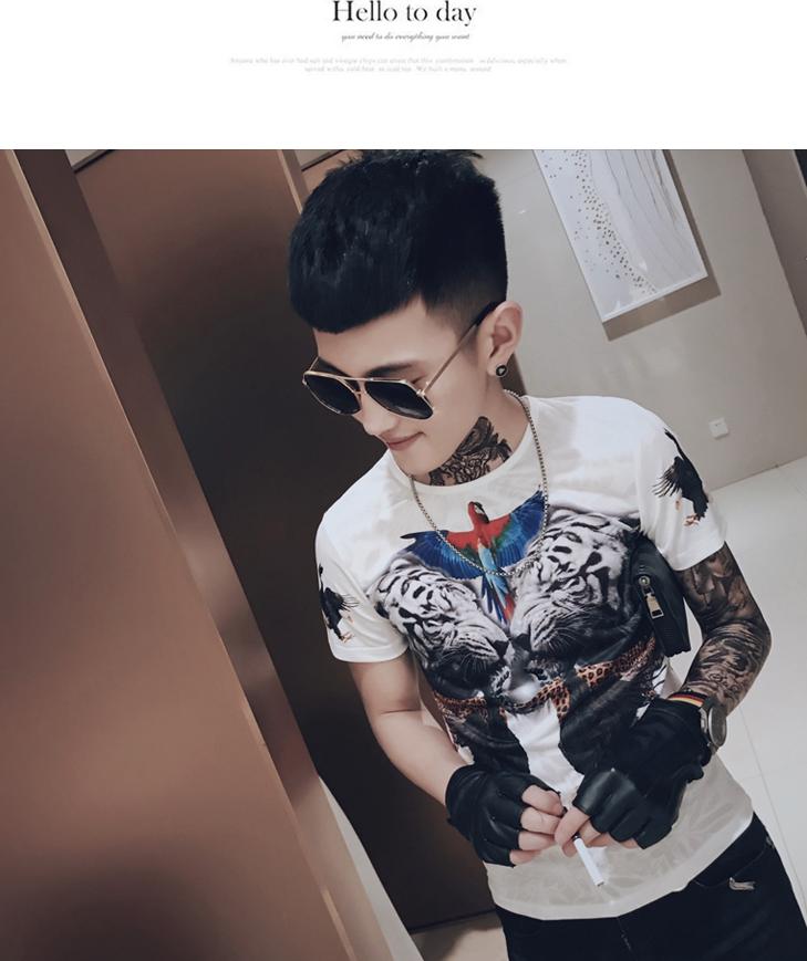Áo thun Nam họa tiết con cọp và phượng hoàng độc đáo, chất liệu vải thun lạnh cao cấp dễ phối đồ hợp xu hướng thời trang