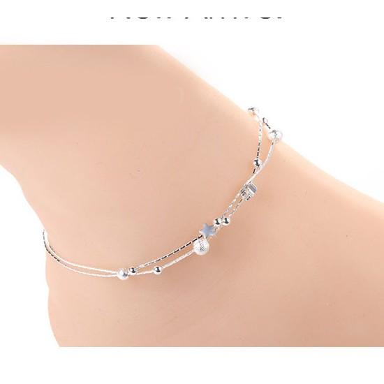 Lắc chân bi sao 2 tầng mạ bạc BH403