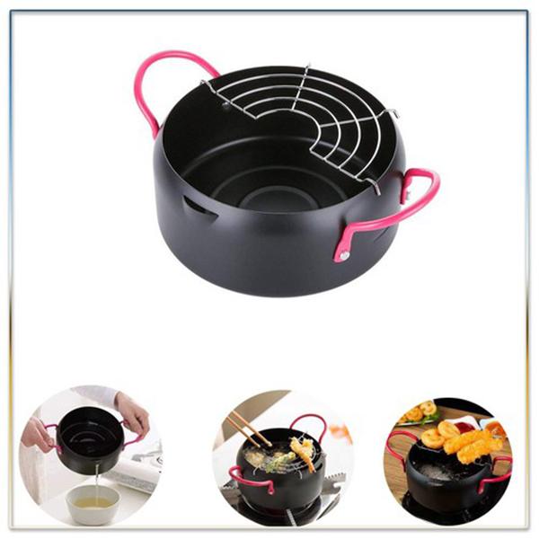 Nồi Chiên Kèm Khay Hứng Ráo Dầu Đa Năng Cao Cấp Thích Hợp Moị Loại Bếp - Size 18Cm - Loại Tốt