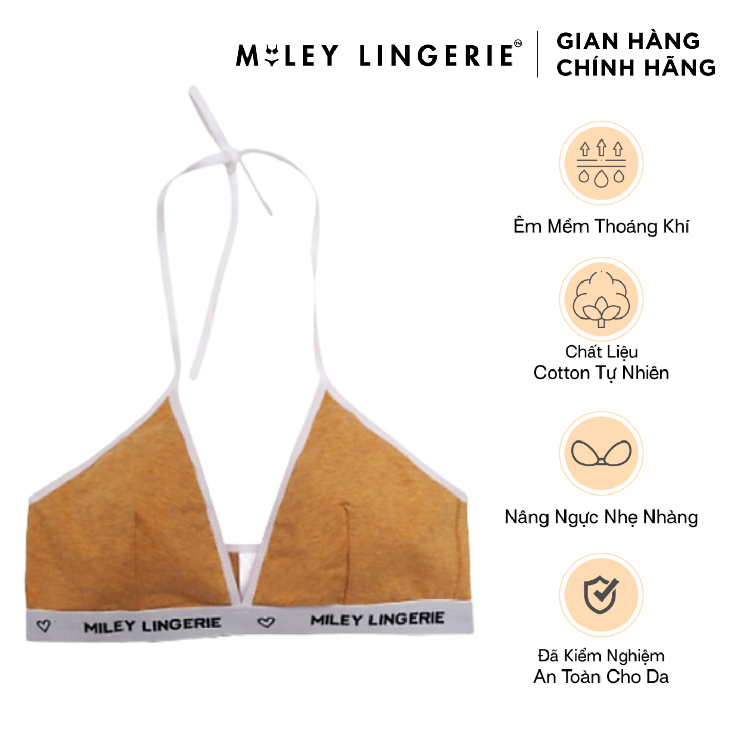 Áo Ngực Nữ Thể Thao Không Gọng Không Mút Melange Miley Lingerie Brm - 012 - Màu Vàng - Xl