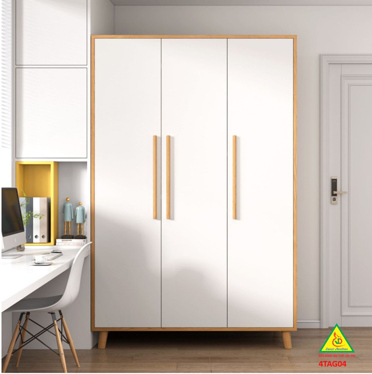 Tủ quần áo gỗ MDF 4TAG04 - Nội thất lắp ráp Viễn Đông ADV