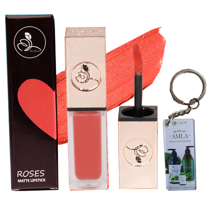 COMBO 2 SON KEM LÌ ROSES MATTE MiniGarden CAM TRÀ SỮA + CAM SAN HÔ  [TẶNG MÓC KHOÁ]