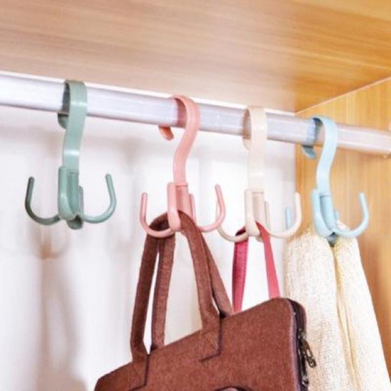 Sỉ 3k- Móc Nhựa 4 Chấu Xoay 360 Độ Treo Đồ, Giày Dép, Quần Áo, Túi Xách...