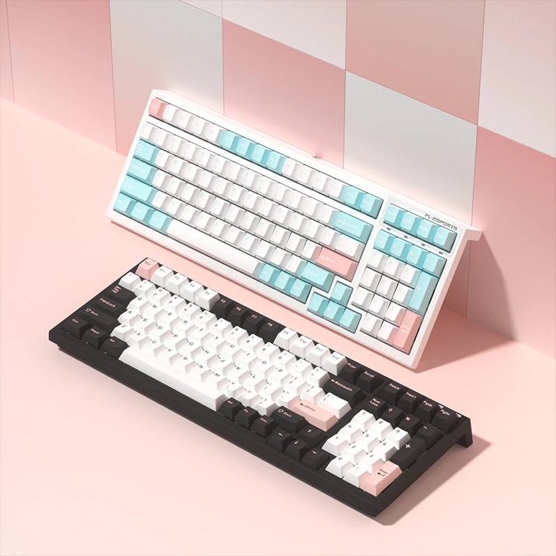 Bàn phím cơ FL-Esports FL100CPM Sakura Pink/White Olivia/Marsmallow - Hàng chính hãng