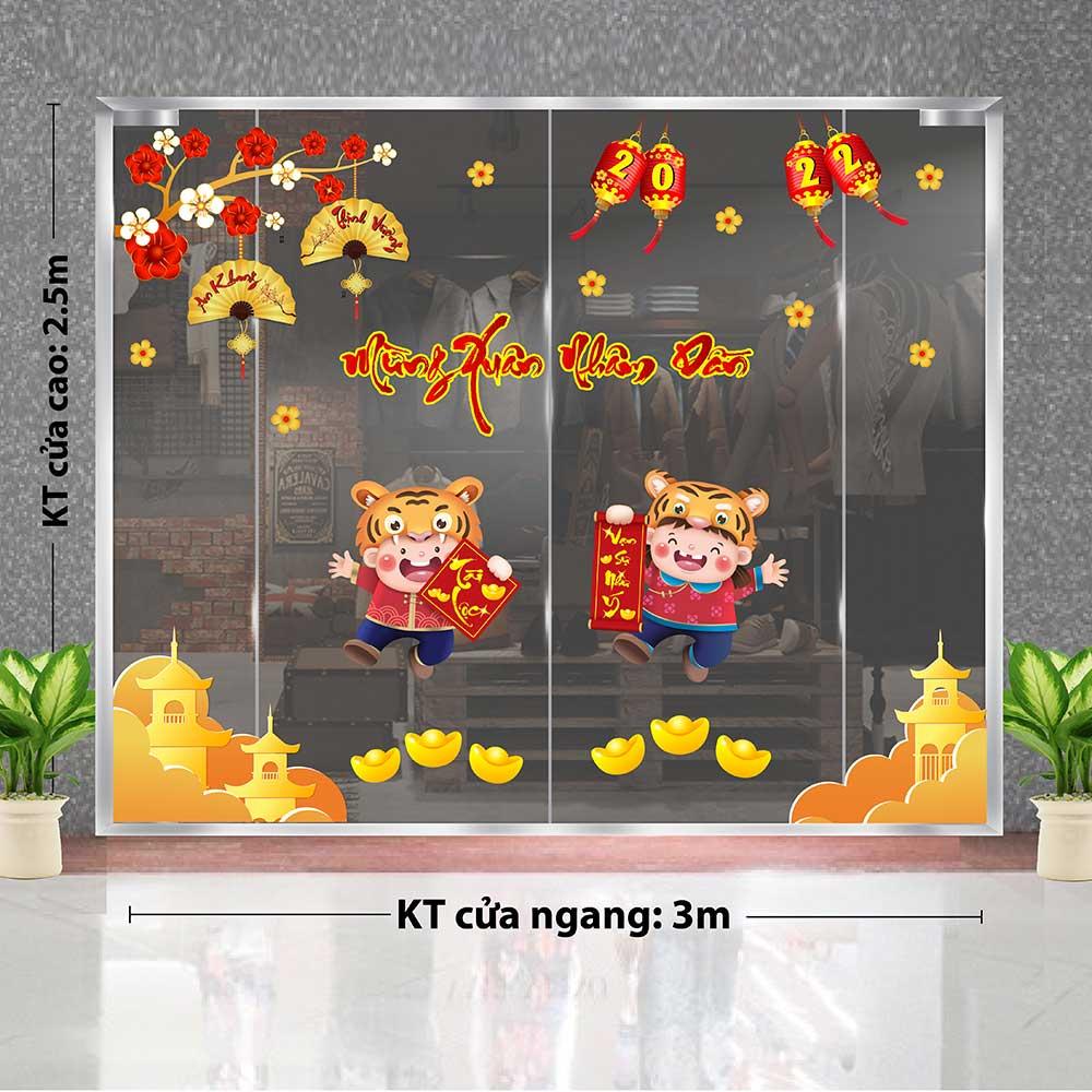 DECAL TRANG TRÍ TẾT NGUYÊN ĐÁN 2022 COMBO SỐ 40