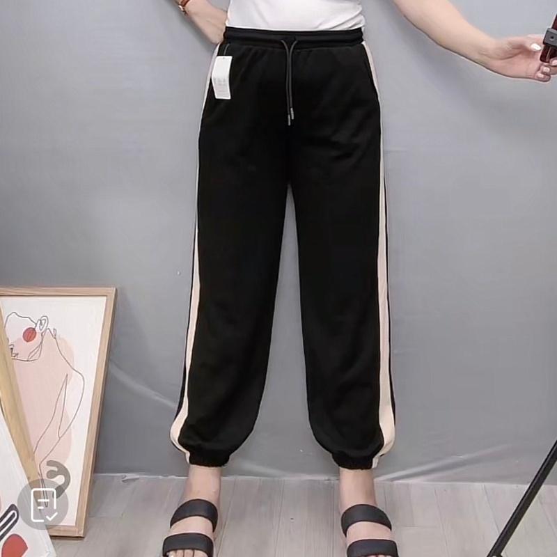 Quần jogger nữ bigsize nữ ống rộng bo gấu BIGSIZE CÔ NHỎ, Quần thể thao 58-95kg SSUON - Màu Nâu Socola