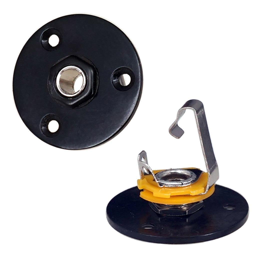 3 Pieces 6.35mm 1/4'' Guitar Round Output Jack Plate for Electric Guitar Bass