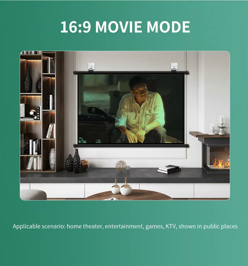 Màn Chiếu Treo Tường bằng móc treo (Tặng kèm) Prima đủ tỉ lệ Nhẹ Gọn Kích Thước 60 inch, 72 inch, 80 inch, 92 inch, 100 inch - Hàng nhập khẩu