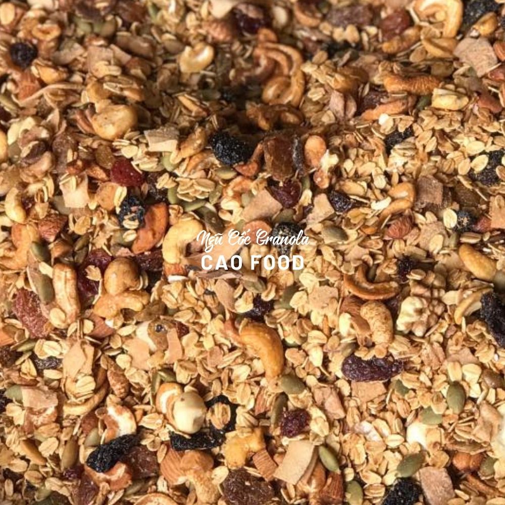 [500GR] Granola siêu hạt CAO FOOD - Ngũ cốc hạt nướng mật ong dinh dưỡng, healthy, keto, ăn kiêng, ăn chay,...