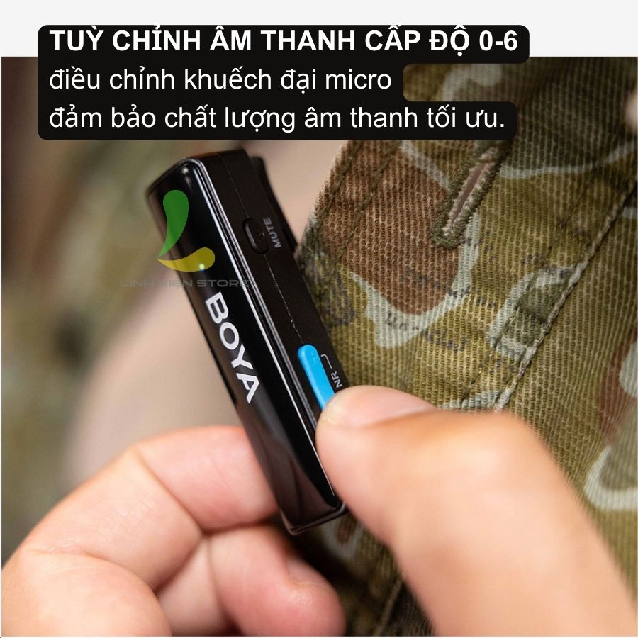 Micro thu âm không dây Boya BOYALINK (BOYA LINK) - Micro ghi âm 2.4GHz kênh đôi cổng Light.ningg, Type-C, 3.5mm TRS - Hàng nhập khẩu