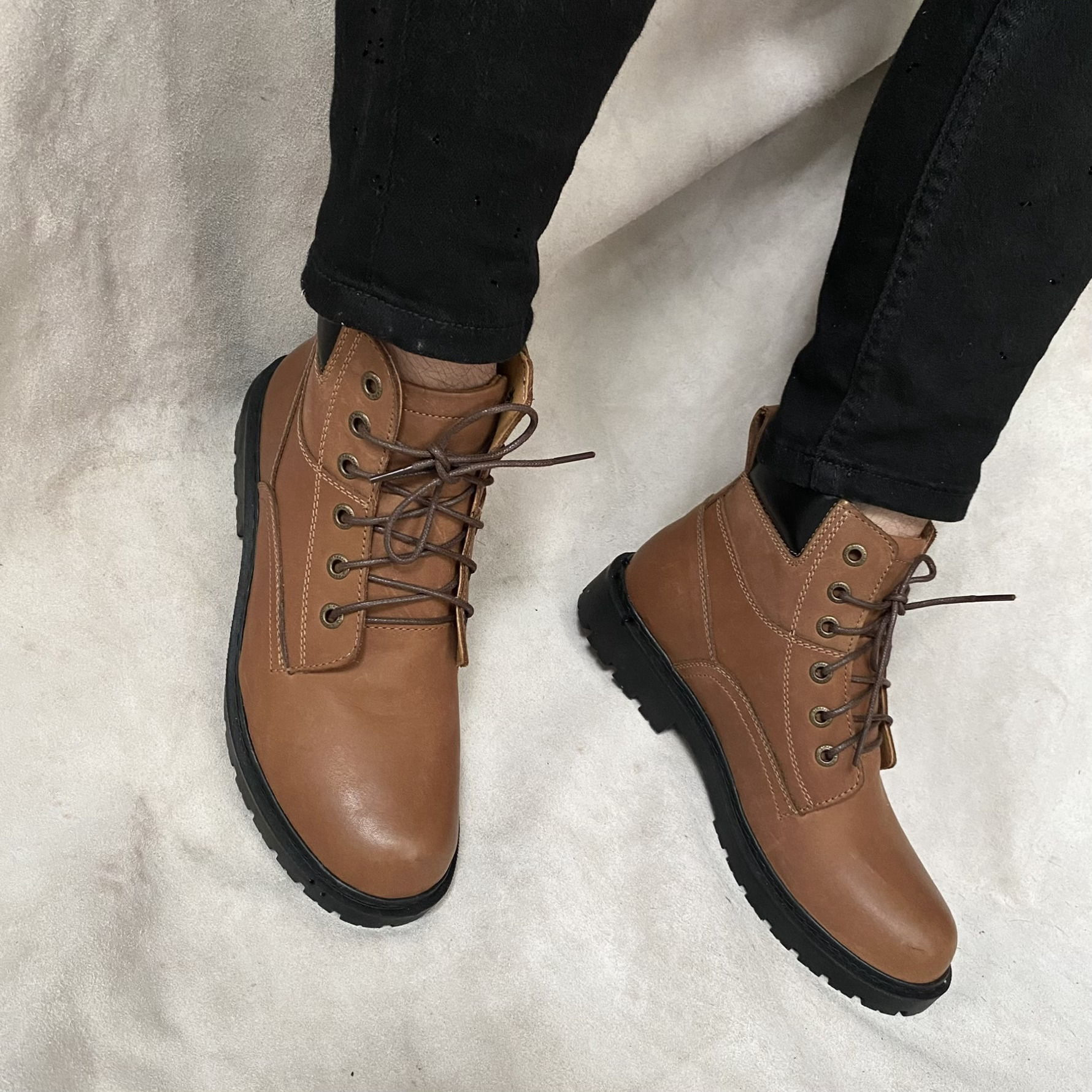 Giày da nam cao cổ Boots nam TEFOSS HN612 vàng bò cá tính và sành điệu làm từ da bò thật size 38-44