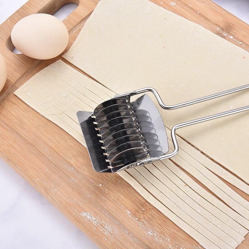 Noodle Cutter Pasta Machine Stainless Steel Noodle Cutter DIY Hand-Made Simple Line Handle Noodle Cutter Semi-Automatic Cutter