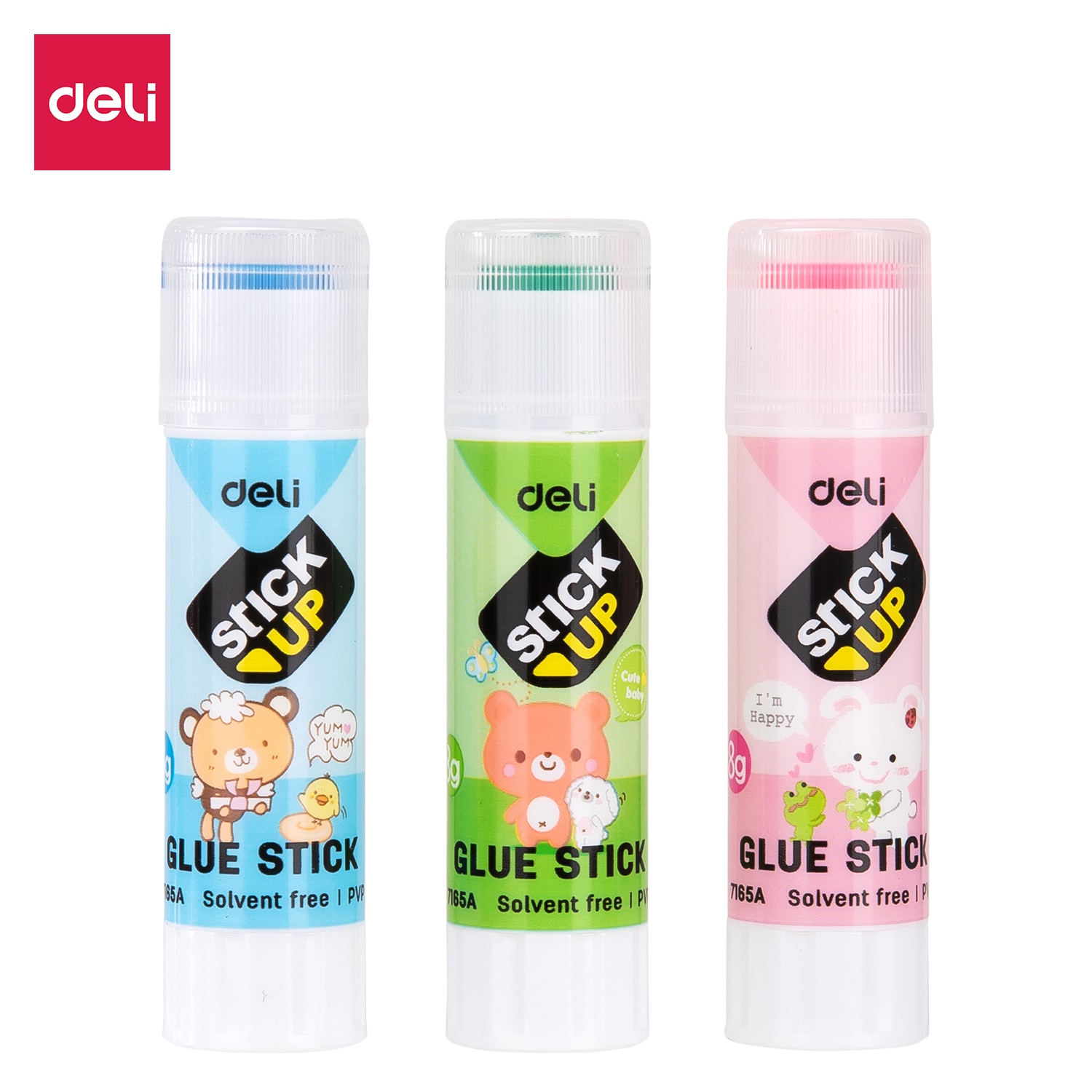 Hồ Khô Deli, 3 Màu - 12 Lọ/Hộp - E7165A