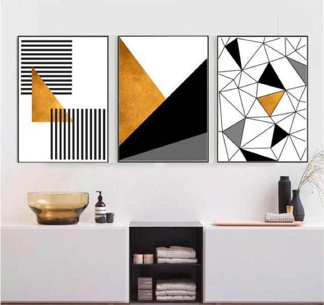 Hình khối - tranh canvas decor kt40x60cmx3