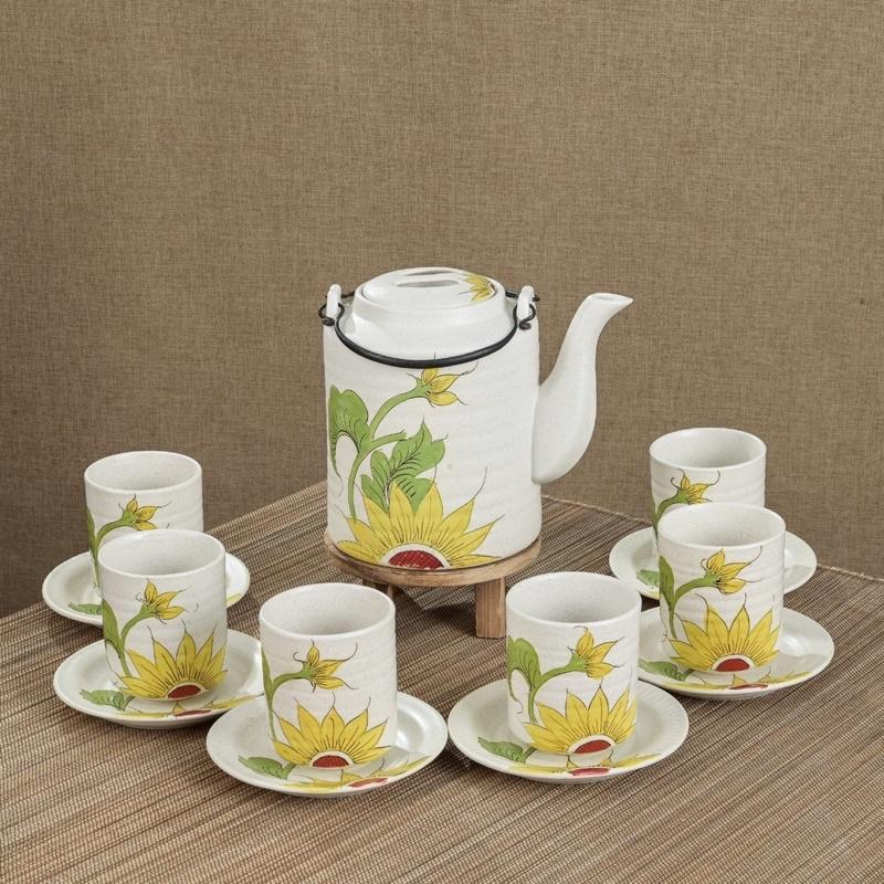 Bộ ấm tích uống trà. Gốm sứ Bát Tràng.