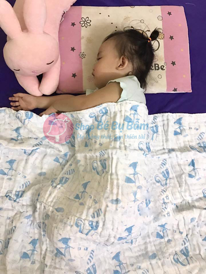 Chăn đắp xô nhăn mùa hè mát mẻ cho bé lớp