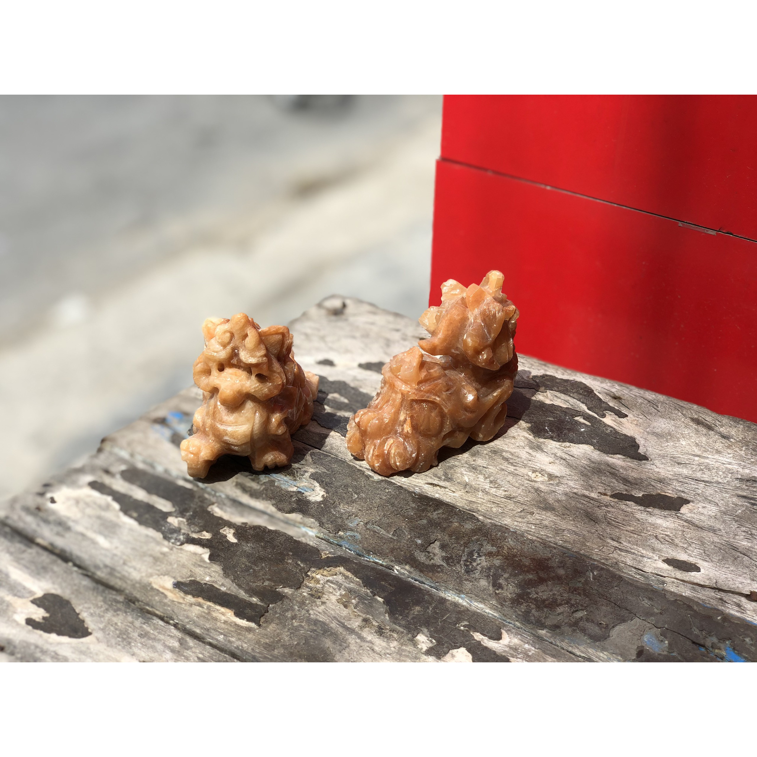 Tỳ hưu đá vân gỗ tài lộc 10cm để bàn làm việc