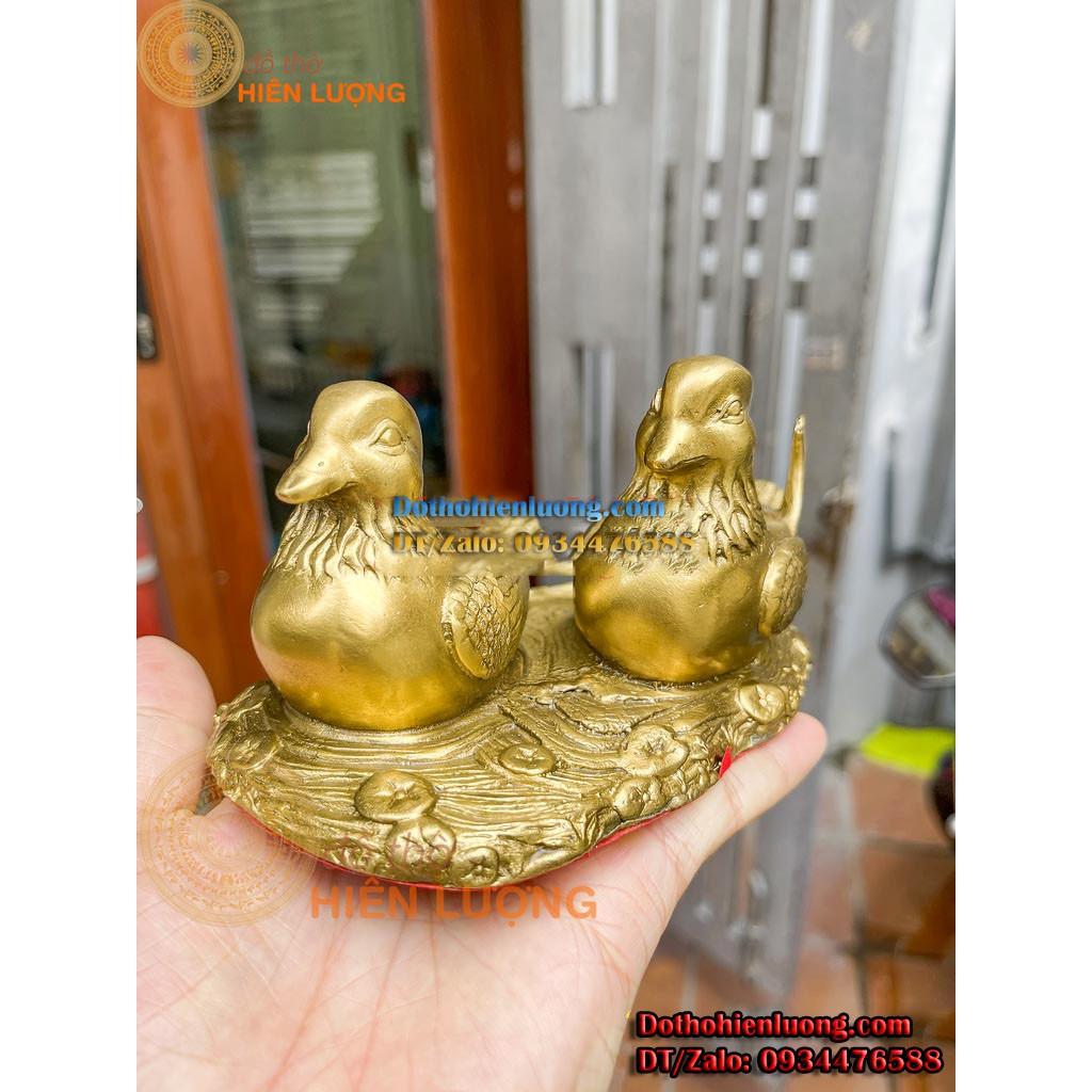 Đôi Chim Uyên Ương Hồ Sen Bằng Đồng Vàng Nguyên Chất Phong Thủy - Biểu Tượng Của Ấm No Hạnh Phúc