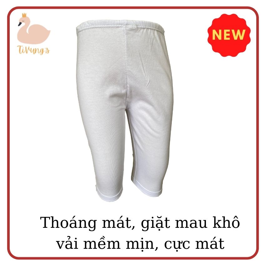 Quần áo trẻ em sơ sinh - quần dài màu trắng, thun 100% Cotton mềm mịn, thoáng mát - Shop TiVung chuyên quần áo trẻ em