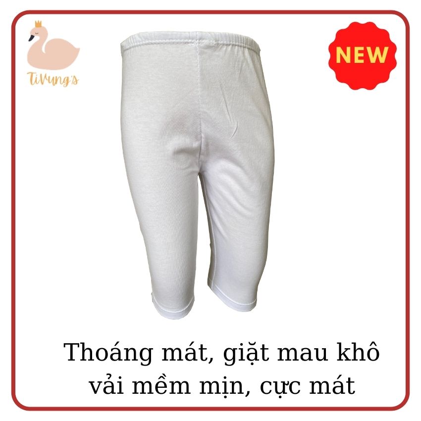 Quần dài trẻ em sơ sinh - màu trắng, thun 100% Cotton mềm mịn, thoáng mát - Shop TiVung chuyên quần áo trẻ em