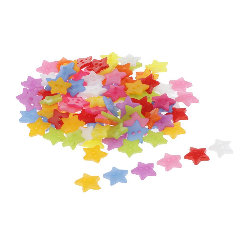 100x 15mm Colorful holes Buttons for DIY Sewing Craft