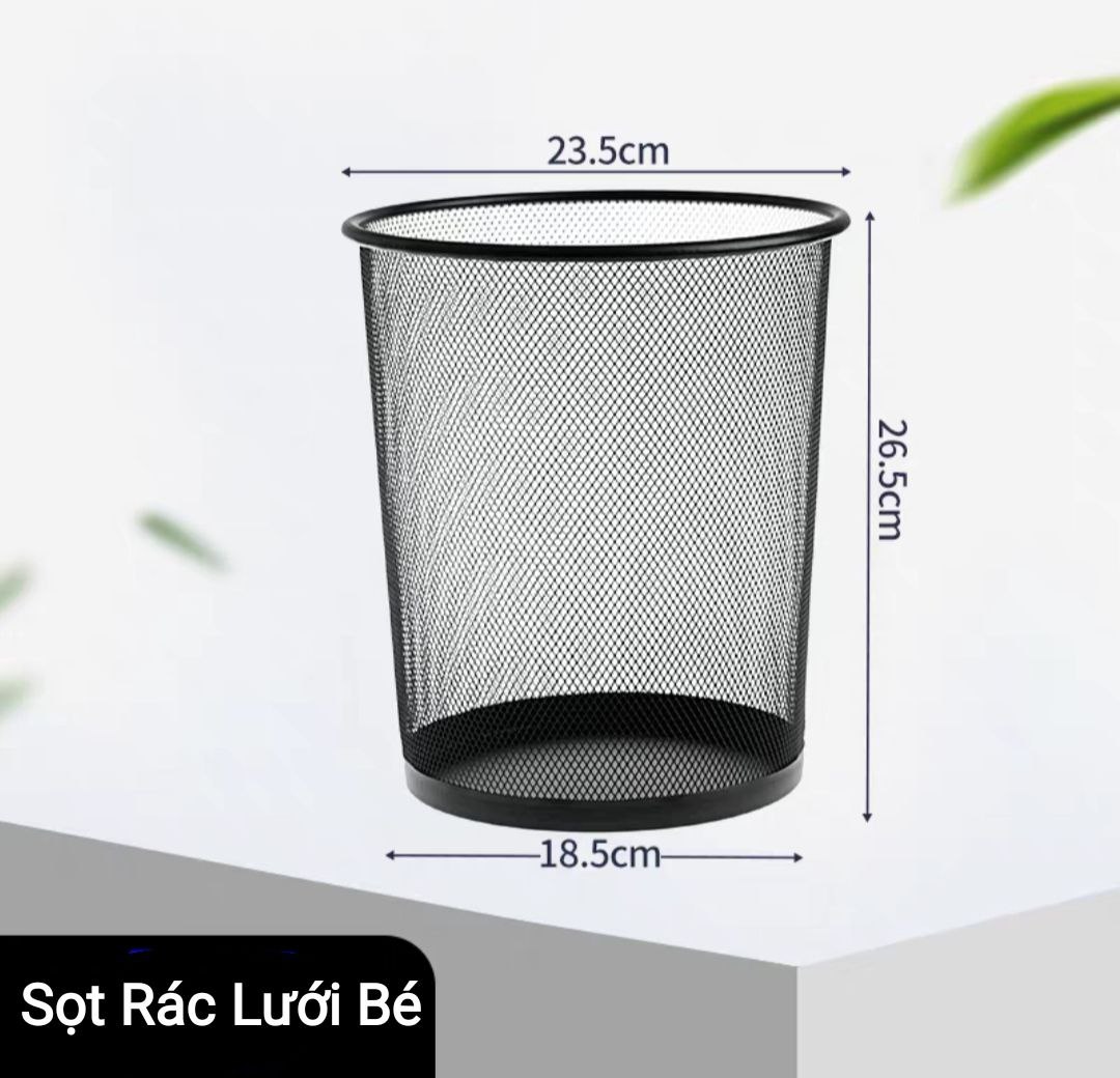 SỌT RÁC LƯỚI ĐEN INOX SƠN TĨNH ĐIỆN DÙNG CHO GIA ĐÌNH, VĂN PHÒNG