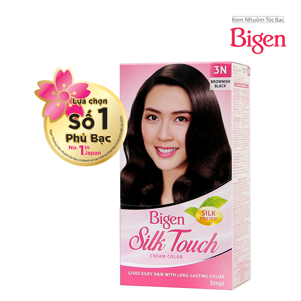 Thuốc nhuộm dưỡng tóc phủ bạc thảo dược Bigen Silk Touch Thương hiệu Nhật Bản Sắc Màu trẻ trung 80ml dạng kem - BST 5C