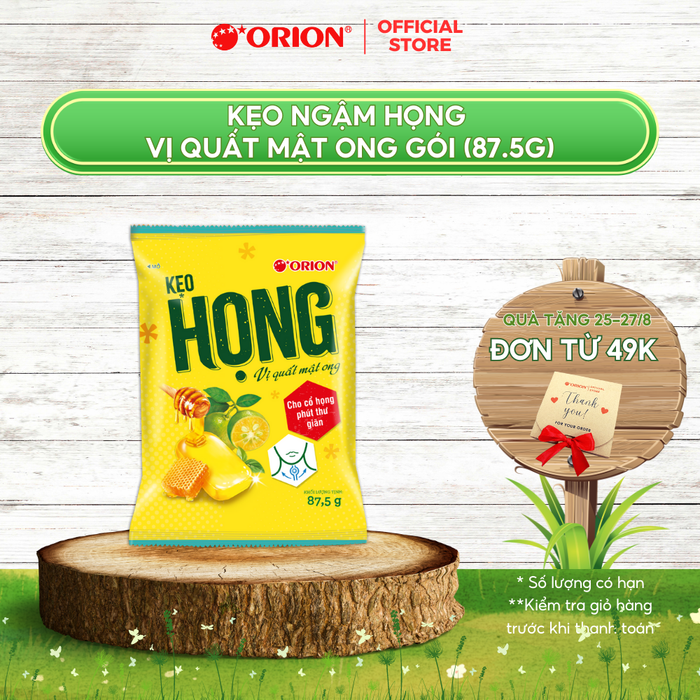 Kẹo ngậm HỌNG vị quất mật ong gói 87.5G