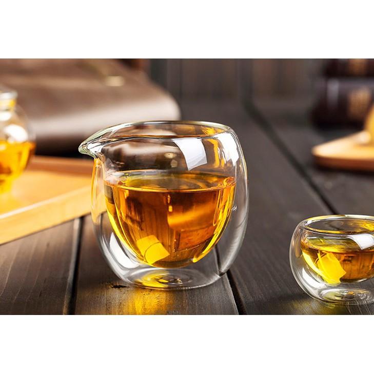 Ly Thủy Tinh 2 Lớp Cách Nhiệt Có Mỏ Sang Trọng Cao Cấp