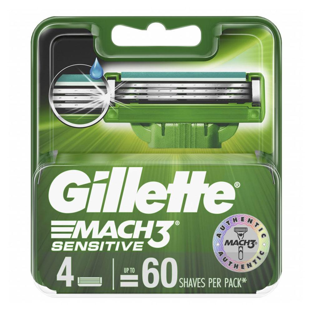 Lưỡi Dao Cạo Gillette Mach 3 Sensitive (Hộp 4 Lưỡi)