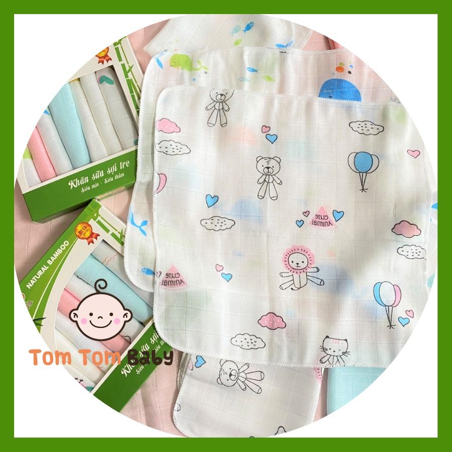 Hộp Khăn sữa Sợi Tre siêu mềm Kachoo Baby - kích thước khăn 30x30cm