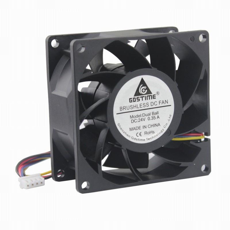 1 Pcs Gdstime 14V 80x80x38mm Radiator Ball Bearing PC DC Cooling Fan 80mm 4Pin Connector 8038 8cm Brushless Cooler Fan 14 Volt